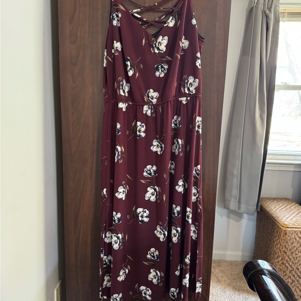 Floral Burgundy Maxi Dress